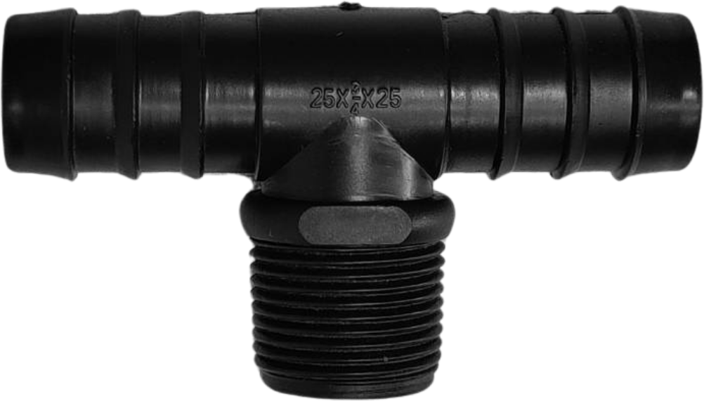 PEJ25 สามทางเกลียวนอก 25x3/4x25 mm ดำ