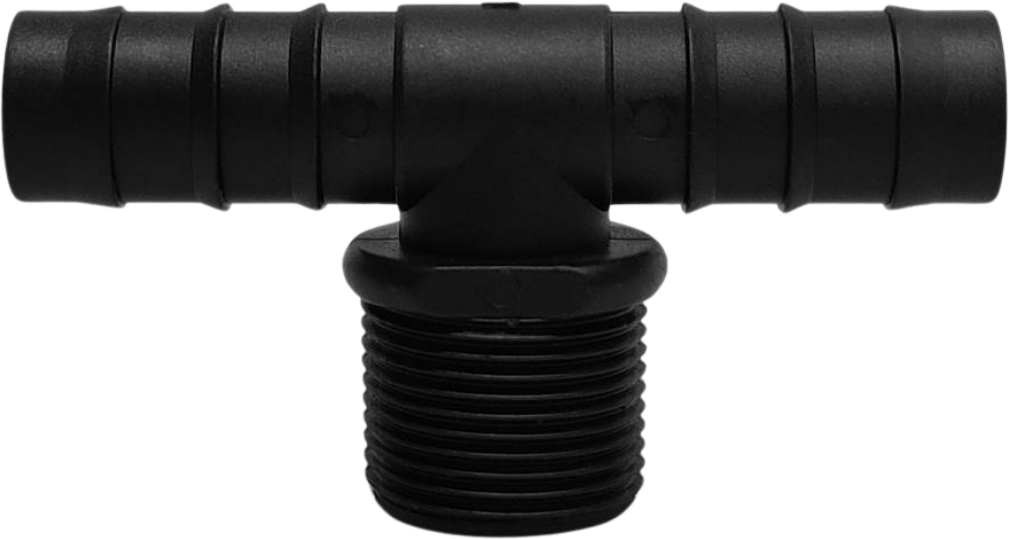PEJ24 สามทางเกลียวนอก 20x3/4x20 mm ดำ